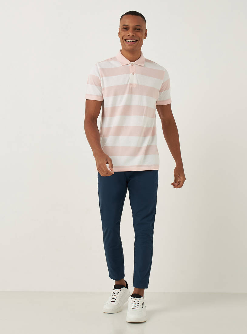 Striped Pique Polo T-shirt-Polos-image-1