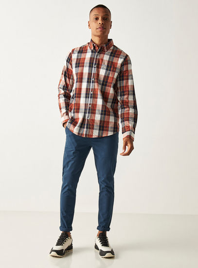 Checked Flannel Shirt with Long Sleeves and Pocket-Shirts-image-1