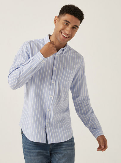 Striped Drail Oxford Shirt-Shirts-image-0