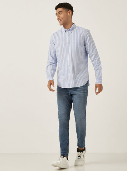 Striped Drail Oxford Shirt-Shirts-image-1