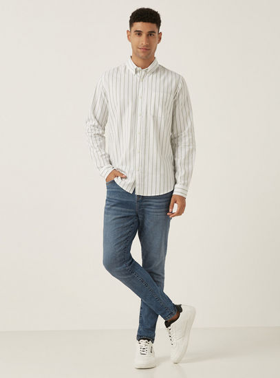 Striped Drail Oxford Shirt-Shirts-image-1