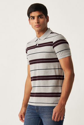 Striped Pique Polo T-shirt