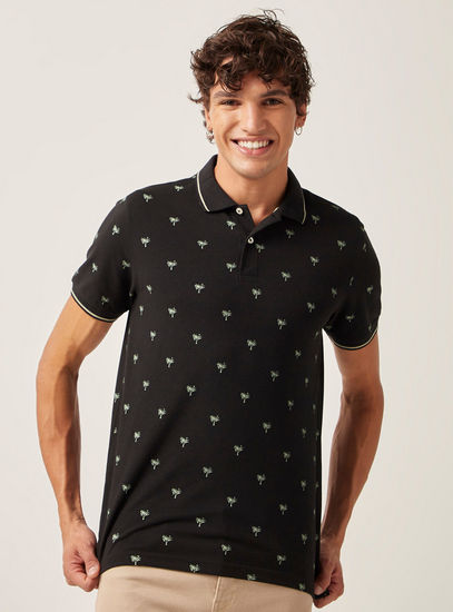 All Over Print Polo T-shirt with Short Sleeves-Polos-image-0