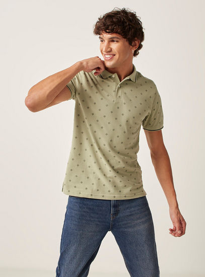 All Over Print Polo T-shirt with Short Sleeves-Polos-image-1