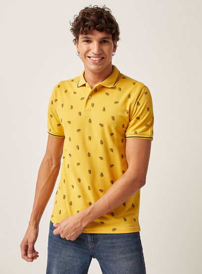 All Over Print Polo T-shirt with Short Sleeves-Polos-image-0
