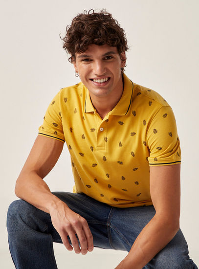 All Over Print Polo T-shirt with Short Sleeves