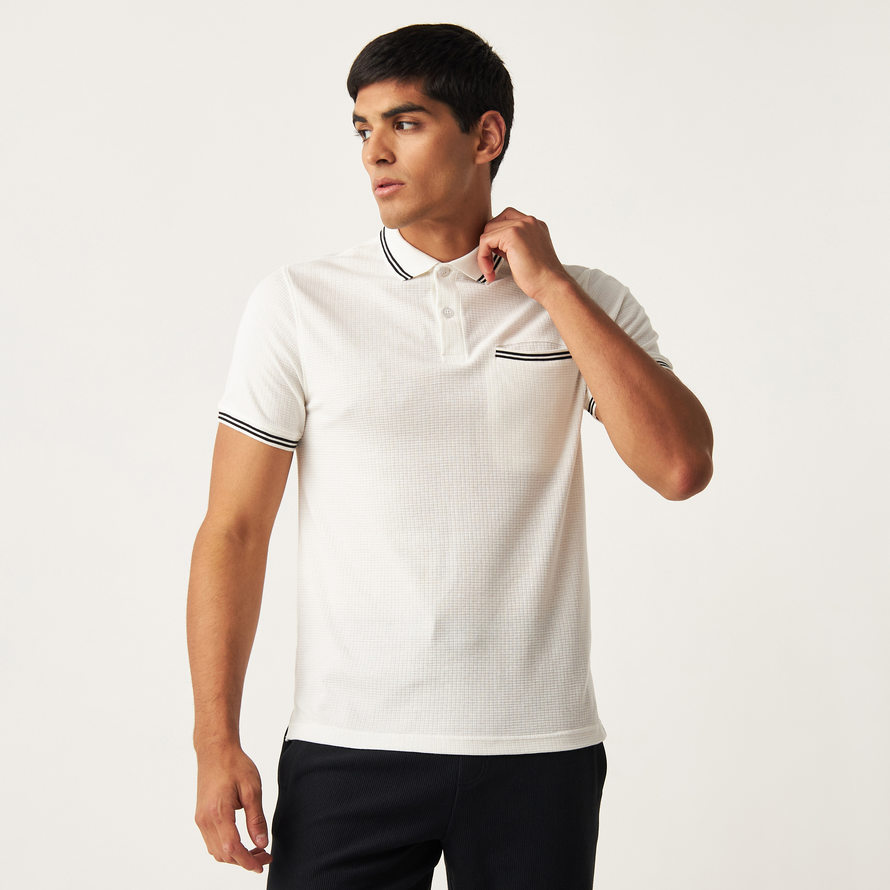 white polo t shirt with pocket