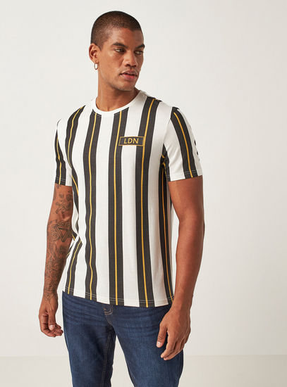 Striped T-shirt with Crew Neck and Short Sleeves-T-shirts-image-0