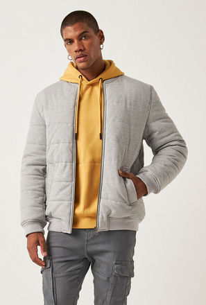 Quilted Zip Through Jacket with Pockets and Mandarin Neck-mxmen-clothing-coatsandjackets-jackets-2