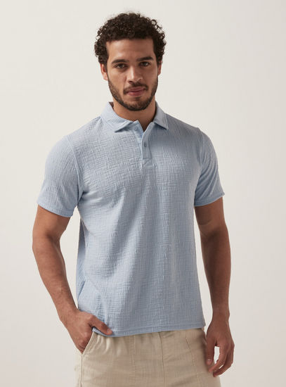 Textured Polo T-shirt-Polos-image-0