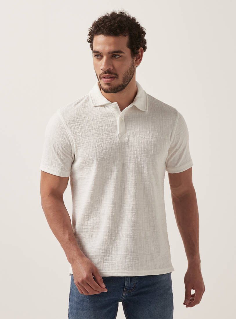 Textured Polo T-shirt-Polos-image-0