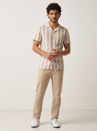 Striped Shirt with Camp Collar-Shirts-image-1