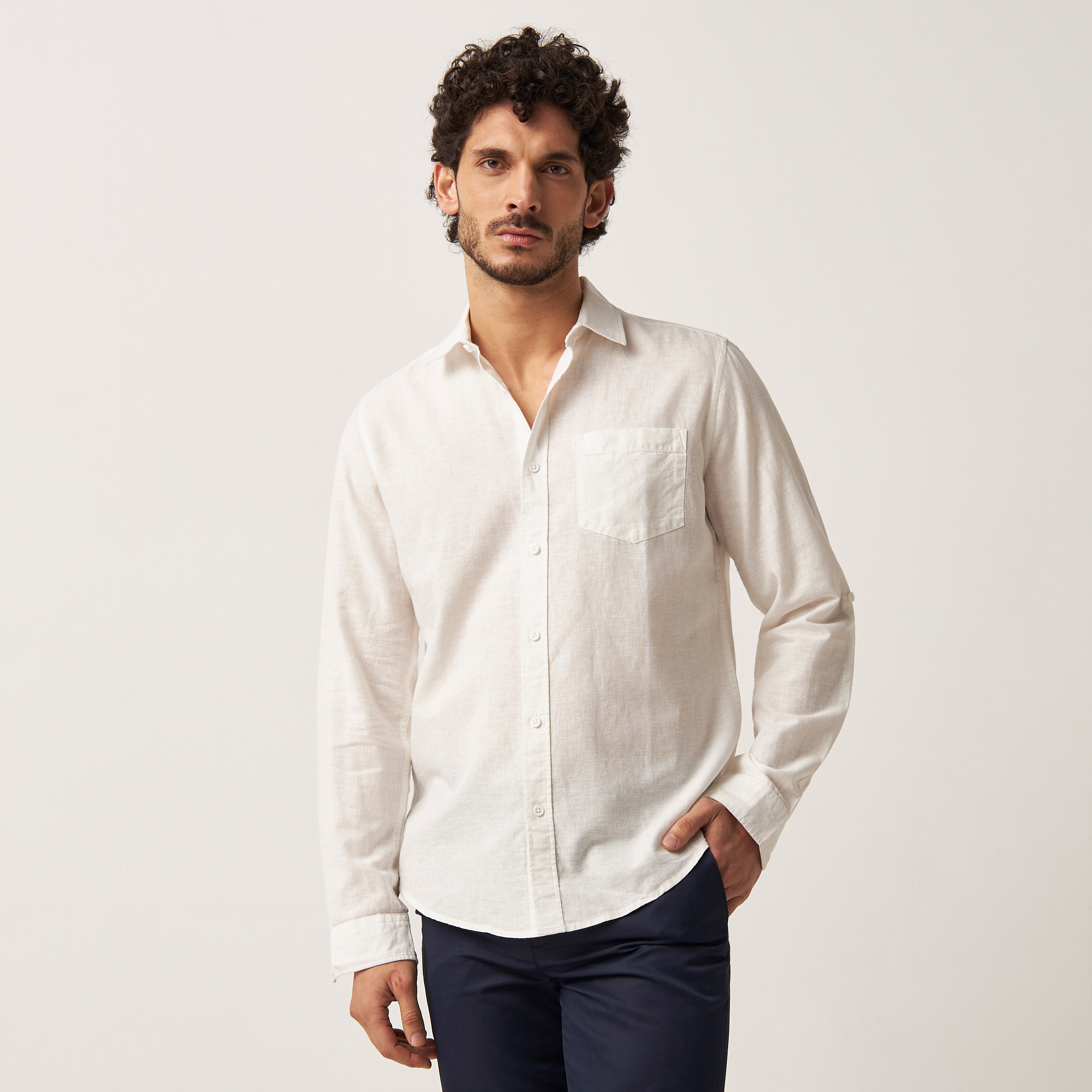 Mens white clearance linen shirt