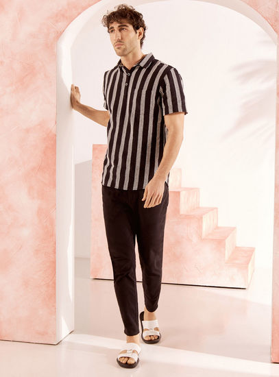 Jacquard Striped Pop Over Shirt-Shirts-image-1