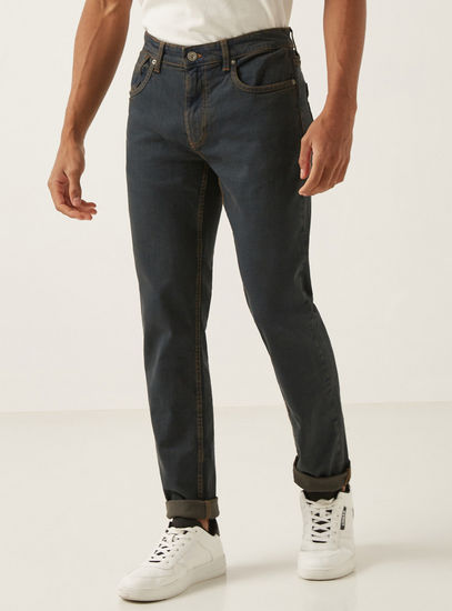 Straight Fit Denim Jeans-Straight-image-0
