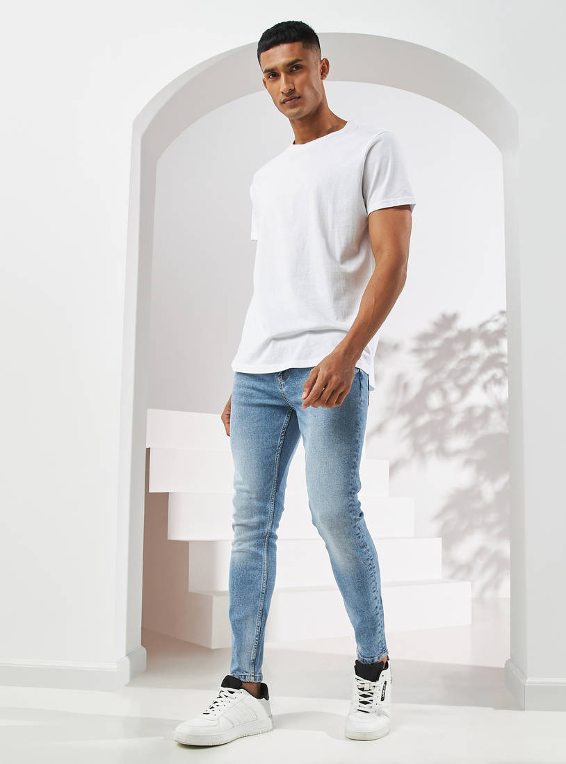 بنطال جينز بالقصة الضيقة بالتصميم الكاحت العصري-سكيني-image-1