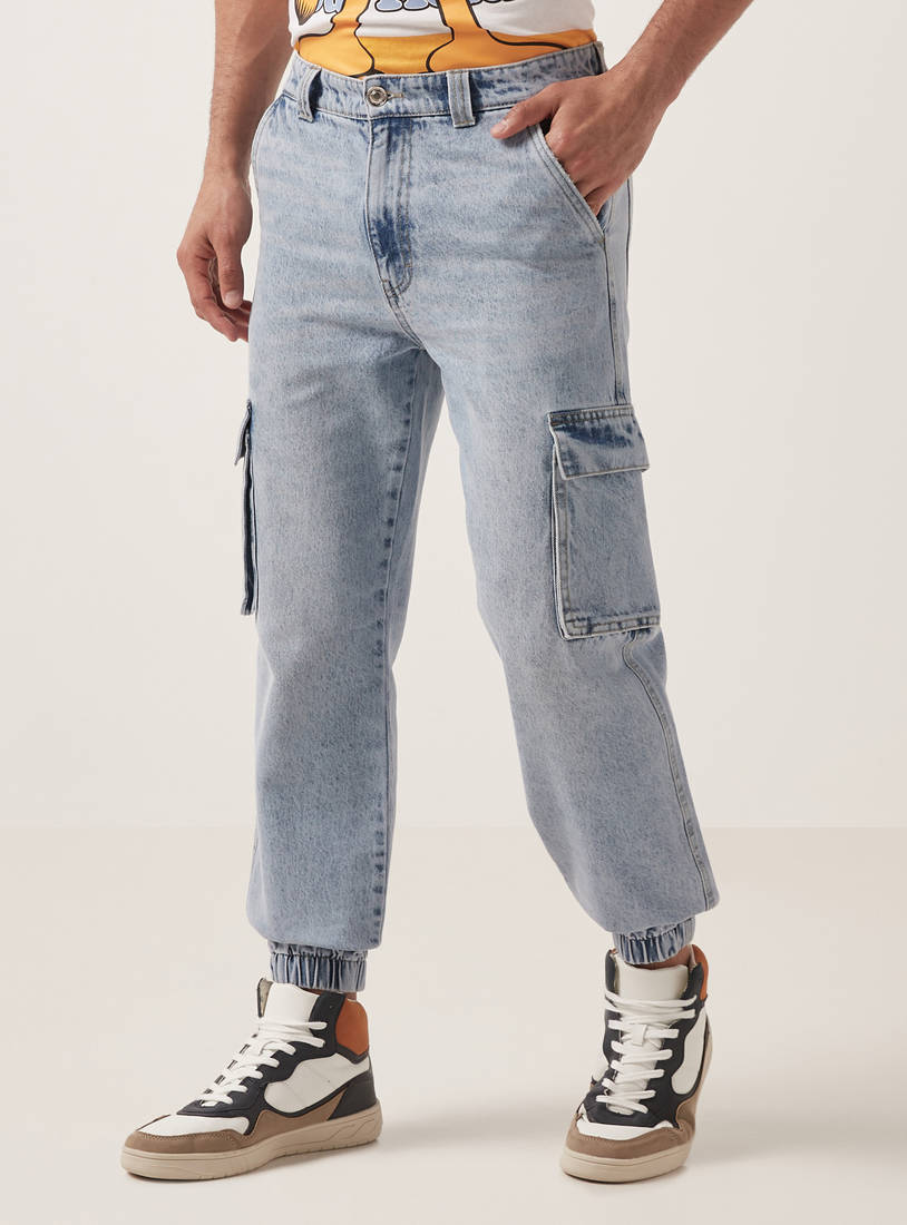 Plain Cargo Jeans-Relaxed-image-0