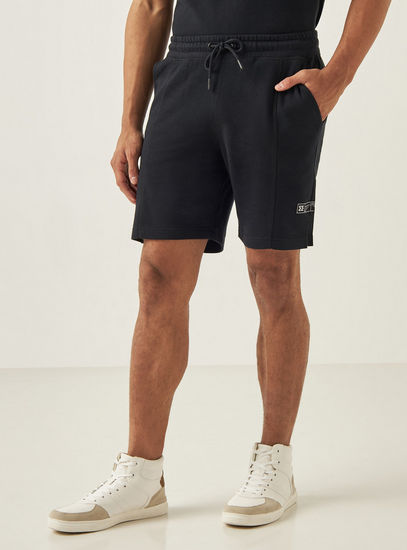 Textured Loose Fit Shorts-Shorts-image-0