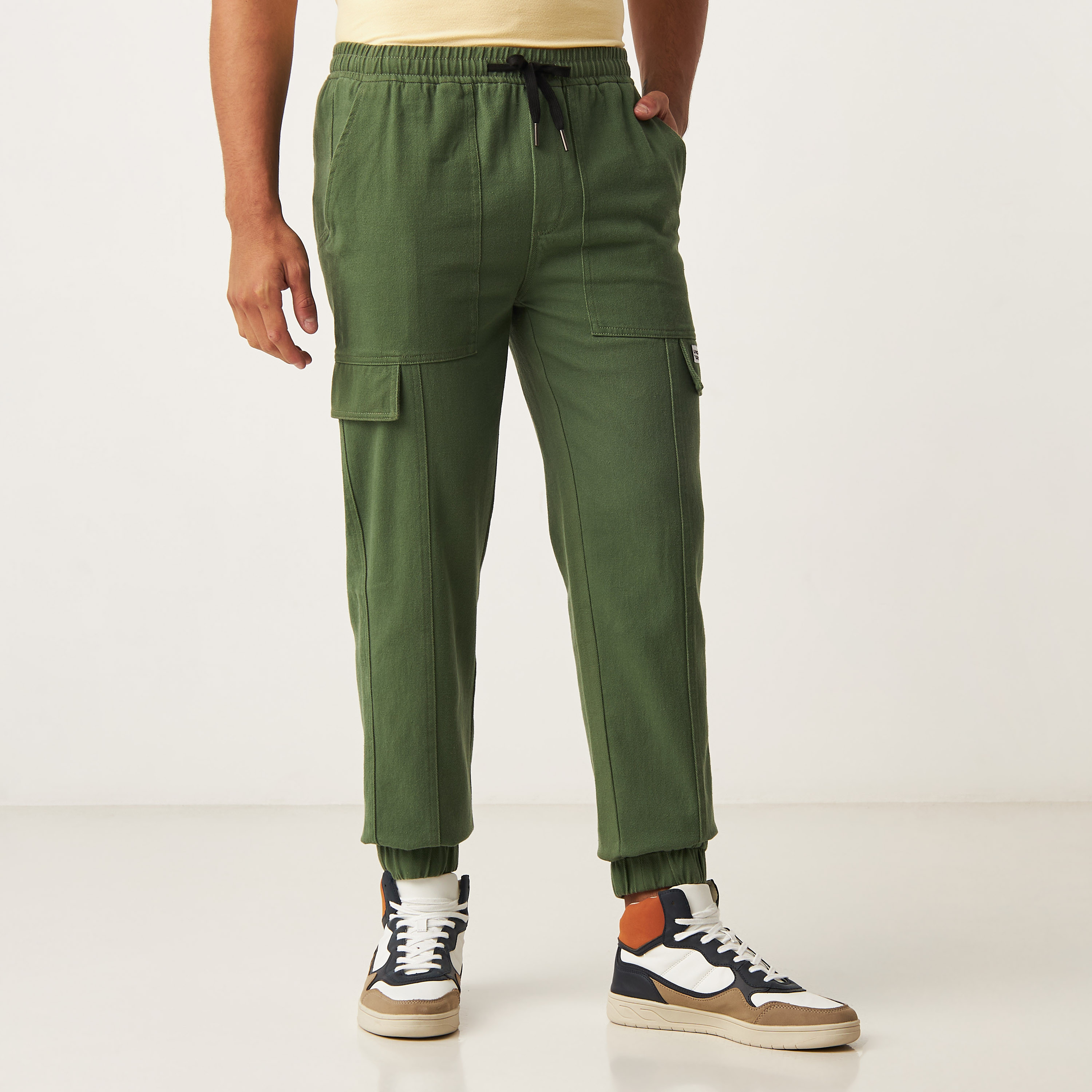 Shop Relaxed Fit Twill Utility Joggers Online Max Qatar