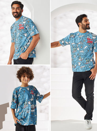 All-Over Tom and Jerry Print Loose Fit T-shirt