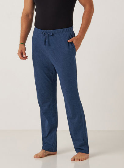 Solid Jersey Knit Pyjamas with Drawstring Closure
