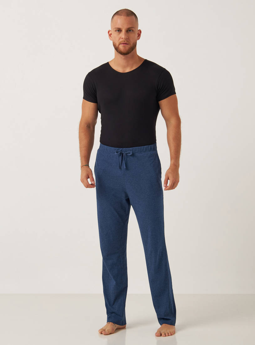 Solid Jersey Knit Pyjamas with Drawstring Closure-Shorts & Pyjamas-image-1