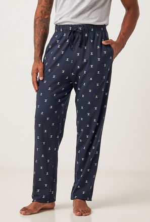 Printed Pyjama with Drawstring Closure and Pockets