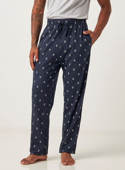 Printed Pyjama with Drawstring Closure and Pockets-Shorts & Pyjamas-image-0