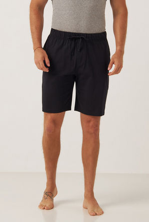 Solid Jersey Shorts with Drawstring Waistband and Pockets