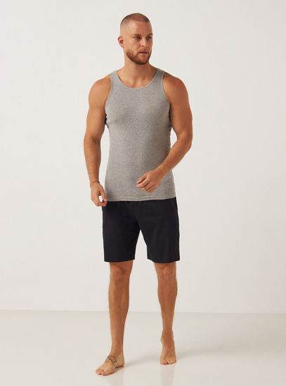 Solid Jersey Shorts with Drawstring Waistband and Pockets-Shorts & Pyjamas-image-1