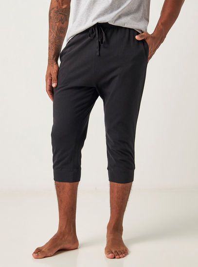 Solid Capri with Drawstring Closure and Pockets-Shorts & Pyjamas-image-0