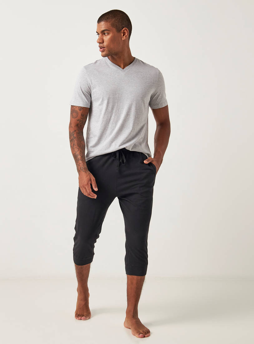 Solid Capri with Drawstring Closure and Pockets-Shorts & Pyjamas-image-1