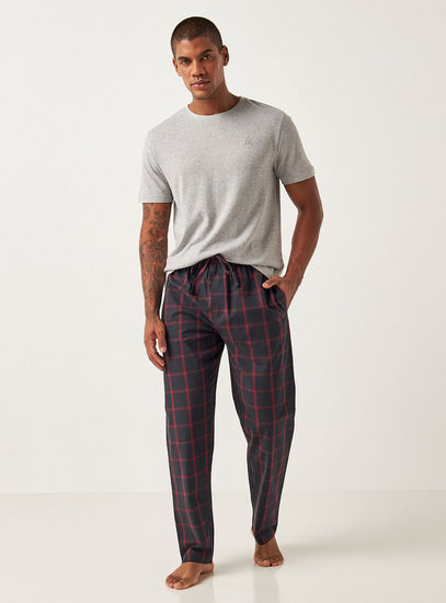 Checked Pyjamas with Drawstring Closure and Pockets-Shorts & Pyjamas-image-1