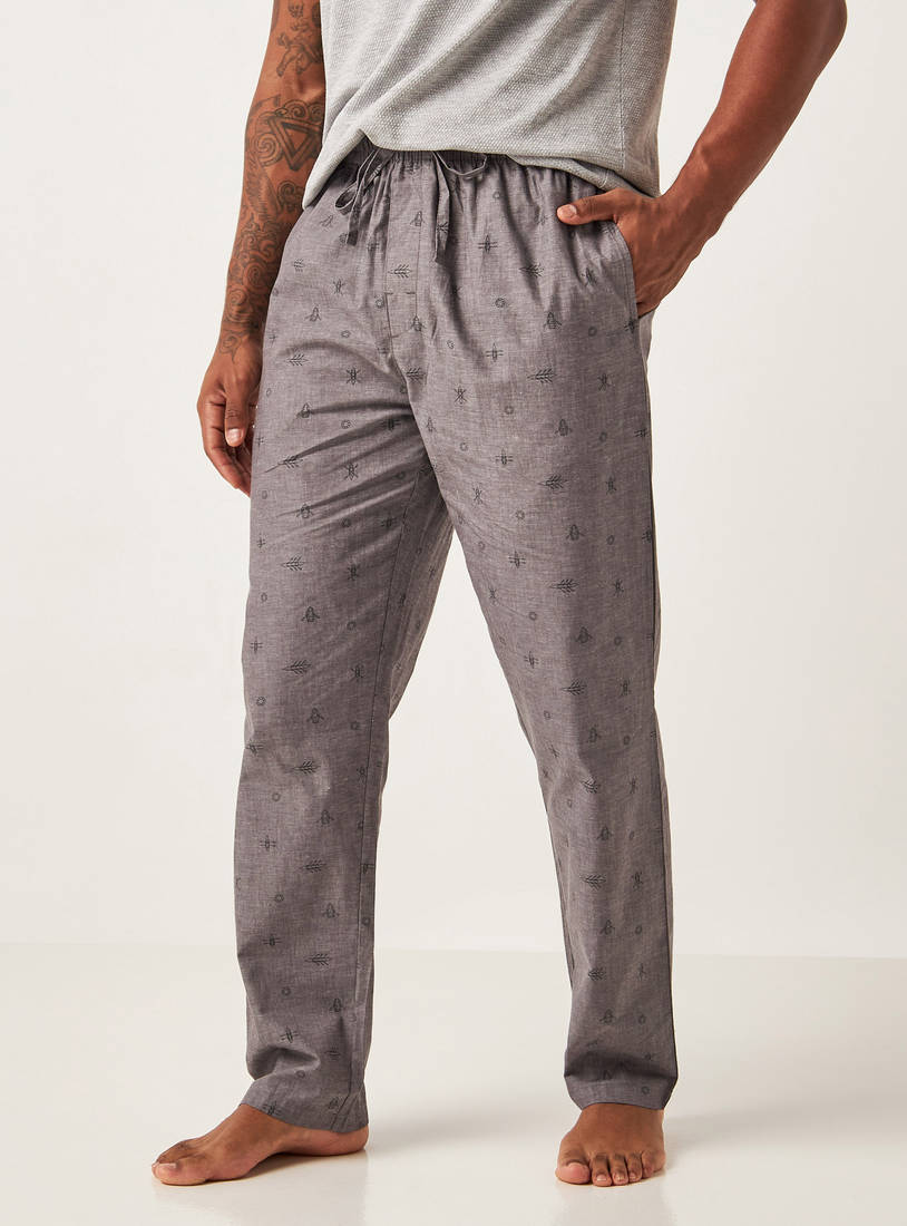All Over Print Pyjamas with Drawstring Closure and Pockets-Shorts & Pyjamas-image-0