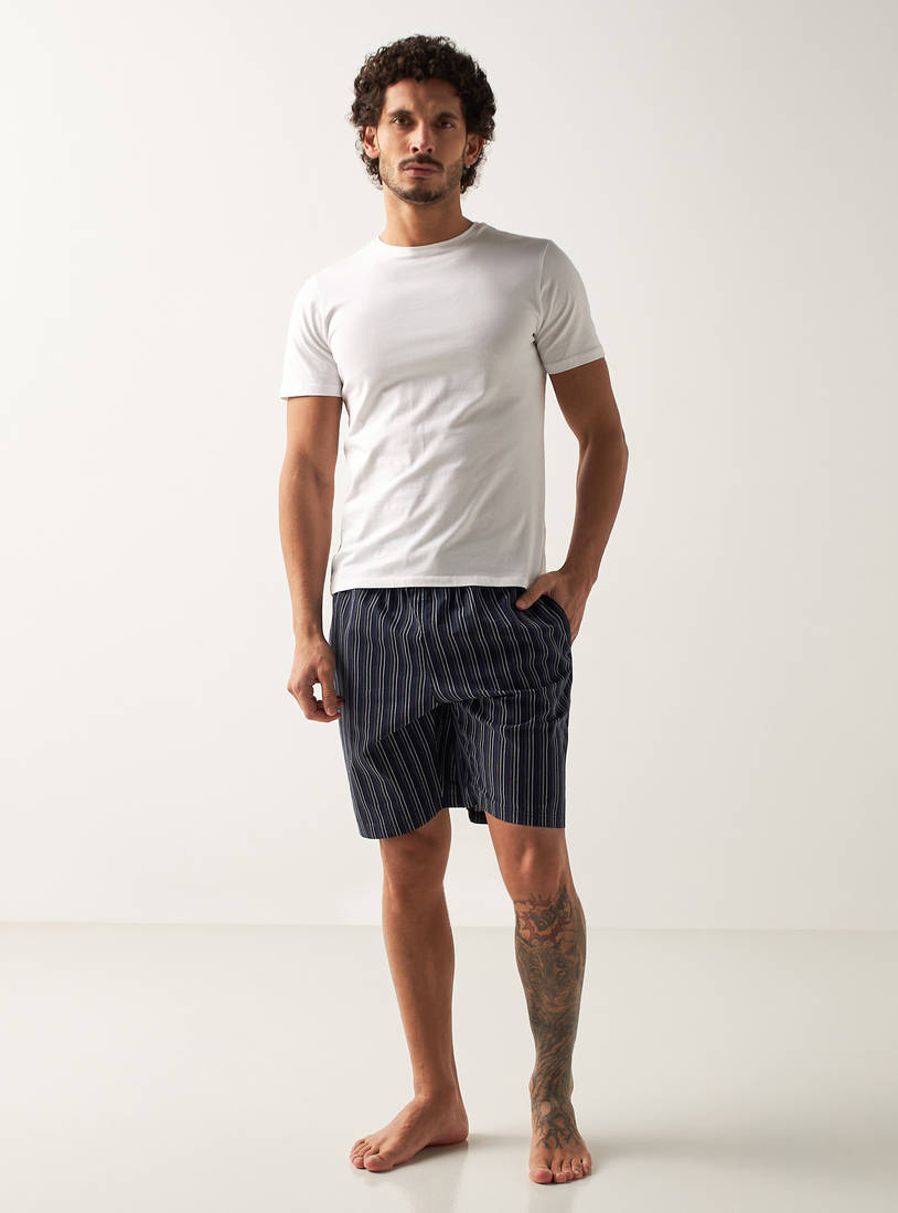 Striped Shorts with Drawstring Closure and Pockets-Shorts & Pyjamas-image-1