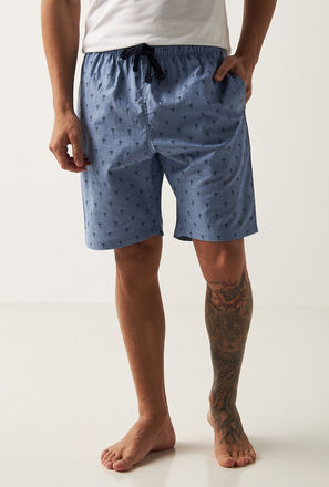 All Over Print Shorts with Drawstring Closure and Pockets