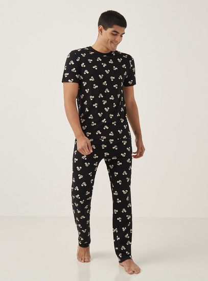 All-Over Mickey Mouse Print Cotton Pyjama Set