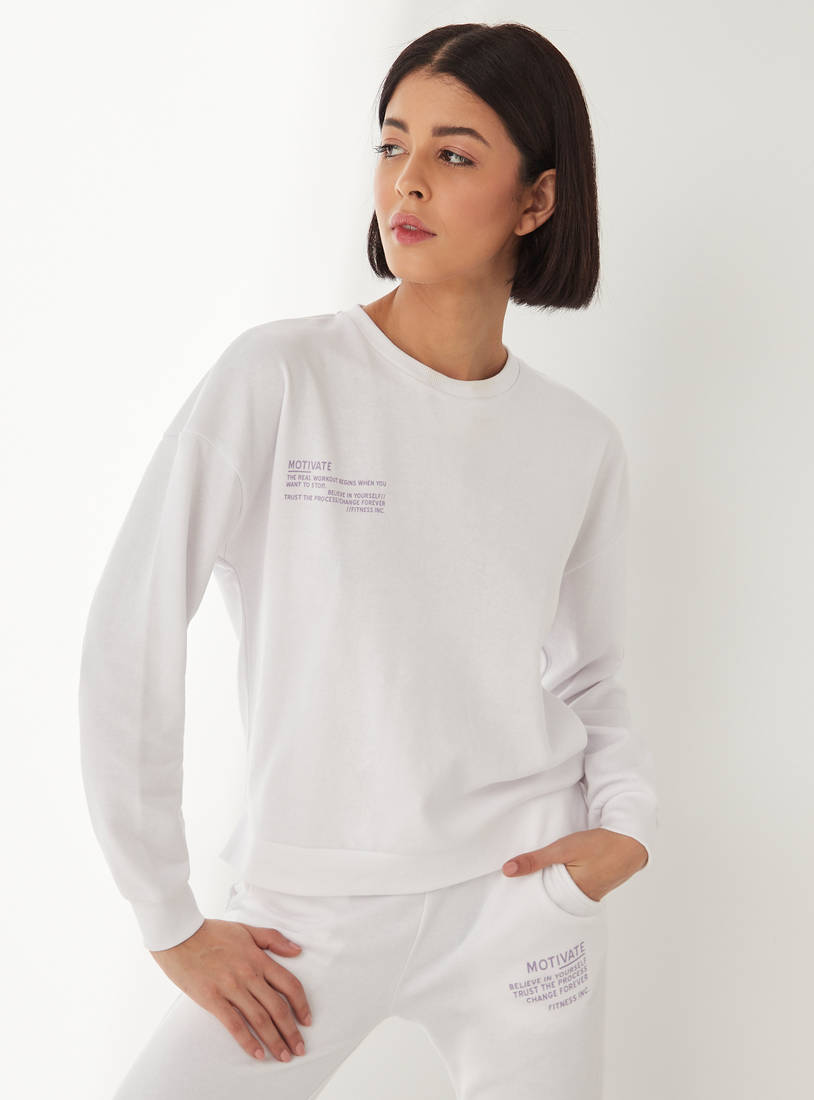 Printed Sweatshirt with Crew Neck and Long Sleeves-Sweatshirts & Jackets-image-0