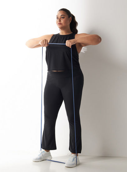Solid Flared Leggings with Elasticated Waistband