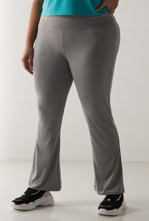 Solid Flared Leggings with Elasticated Waistband