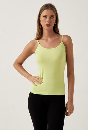 Solid Sleeveless Camisole with Scoop Neck