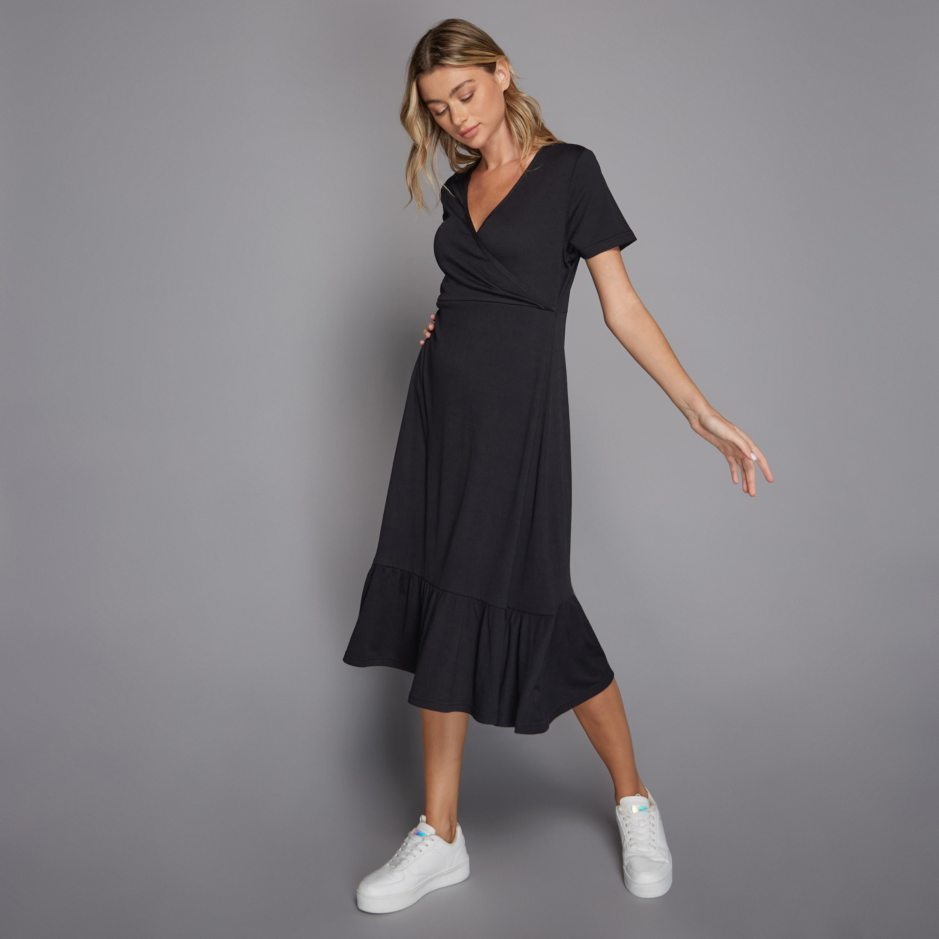 Plain black a line on sale dress