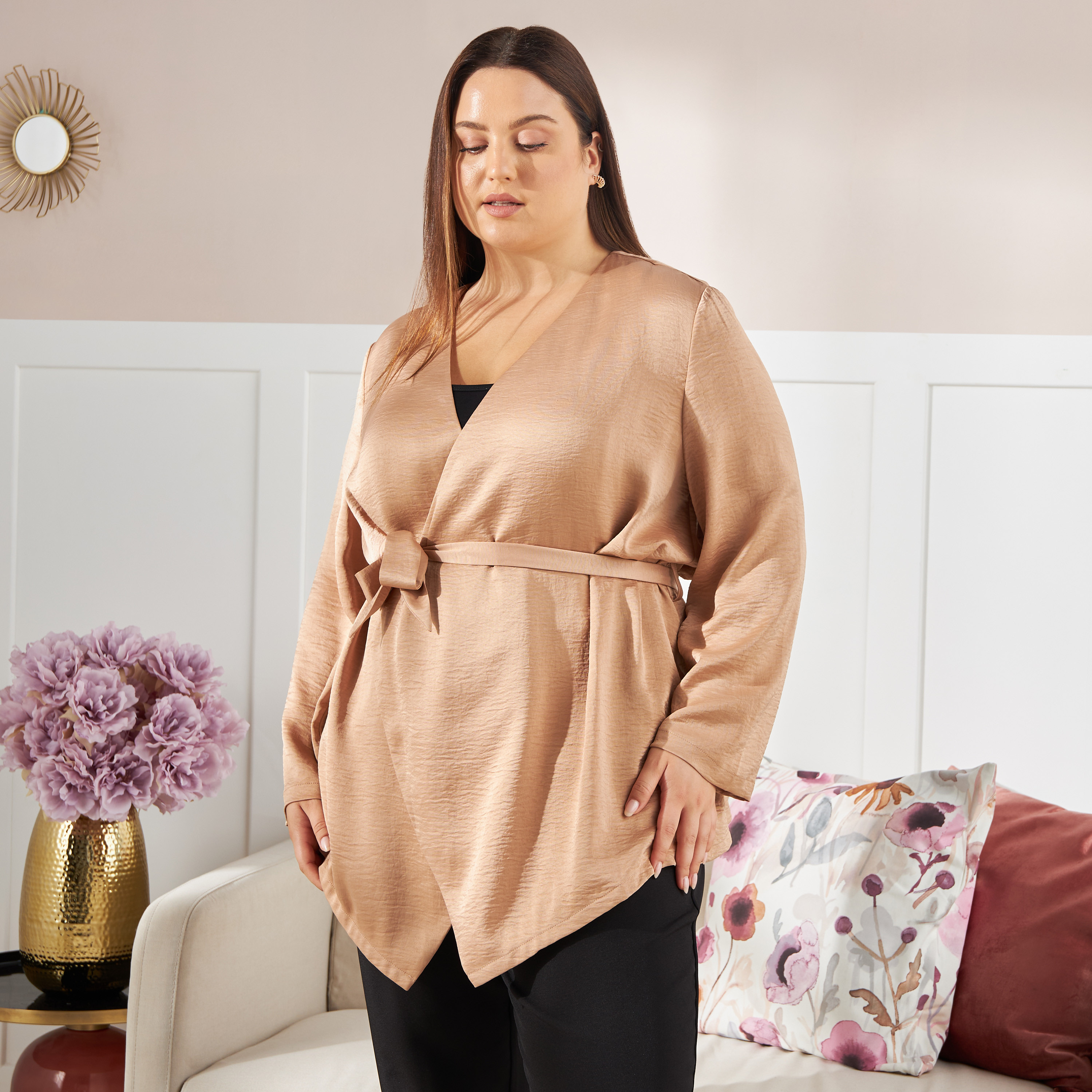 Plus size 2024 silk jackets