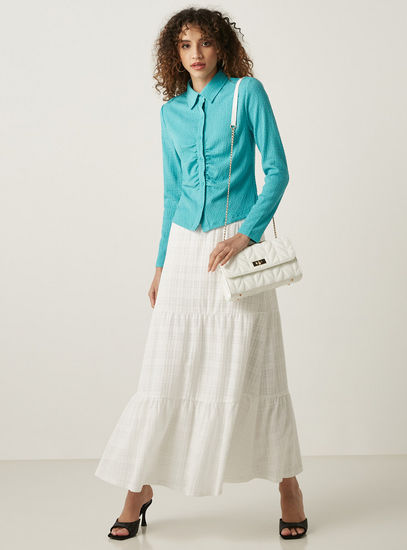 Textured Shirt with Ruched Detail