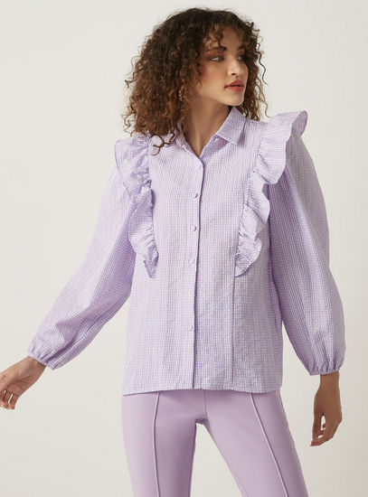 Checked Shirt with Frills