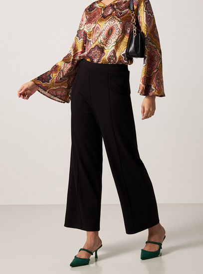 Solid Palazzo Pants with Elasticized Waistband