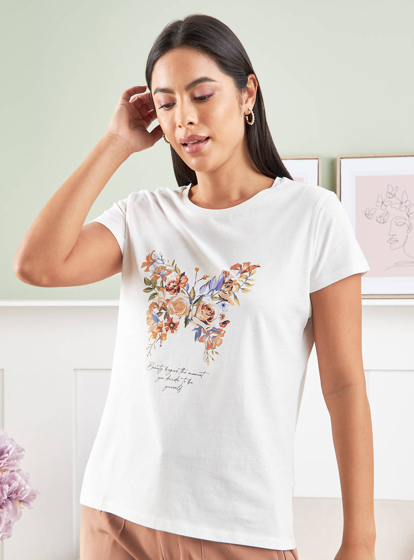 Butterfly Graphic Print Better Cotton T-shirt-T-shirts & Vests-image-0