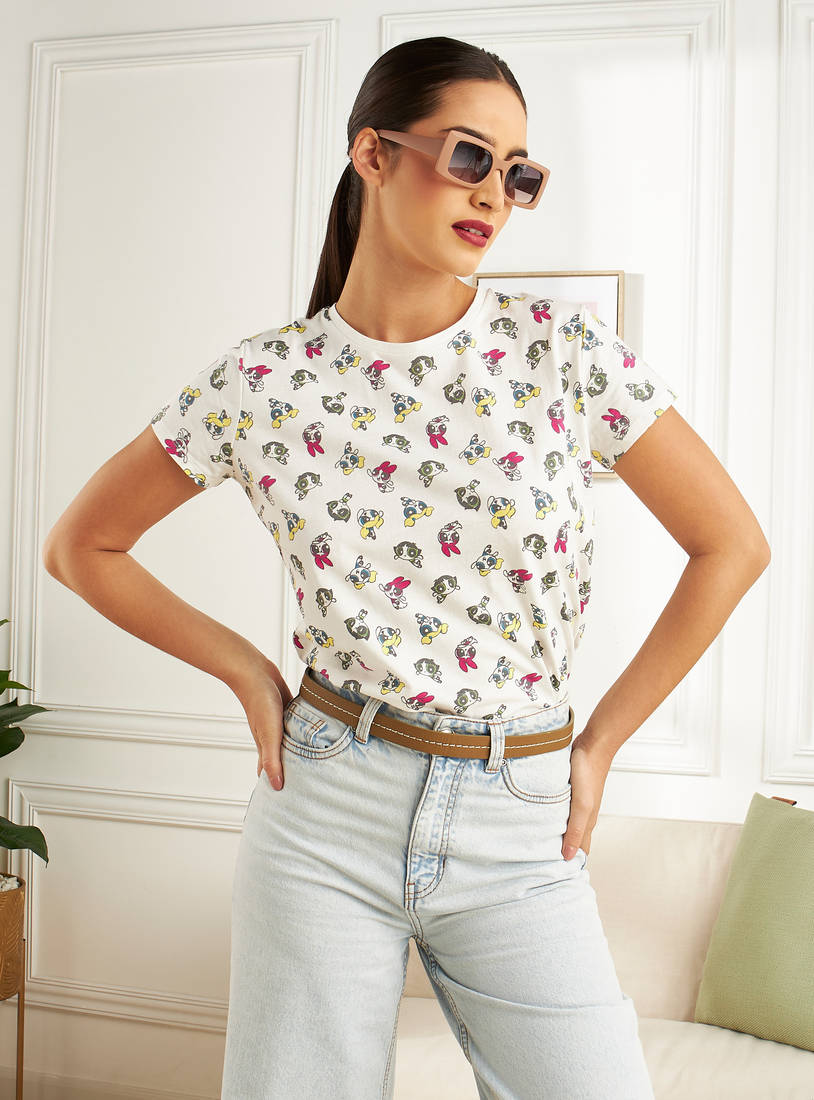 All-Over Powerpuff Girls Print Better Cotton T-shirt-T-shirts & Vests-image-0