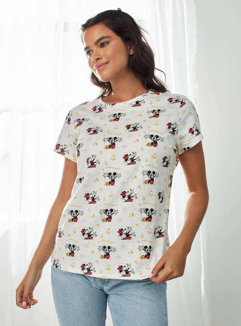 All-Over Mickey and Minnie Mouse Print Better Cotton T-shirt-T-shirts & Vests-image-0