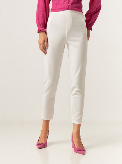 Solid Pant with Zip Closure and Pocket